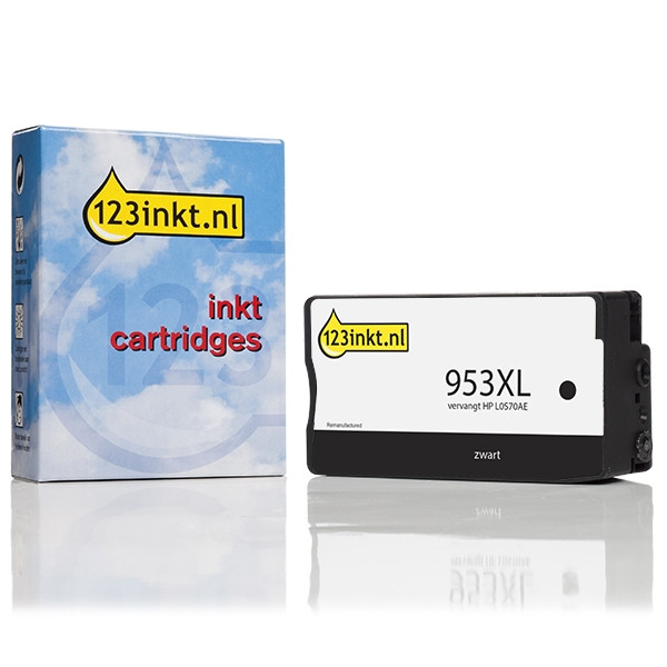 123inkt huismerk vervangt HP 953XL (L0S70AE) inktcartridge zwart hoge capaciteit L0S70AEC 044537 - 1