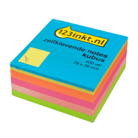 123inkt zelfklevende notes kubus neonmix 76 x 76 mm 2030UC 21012C 300809