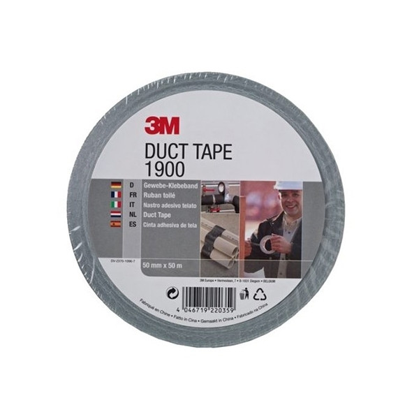 3M duct tape 1900 zilver 50 mm x 50 m 190050S 201461 - 1