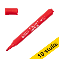 Aanbieding: 10x 123inkt flipchart marker rood (1 - 3 mm rond)  390560