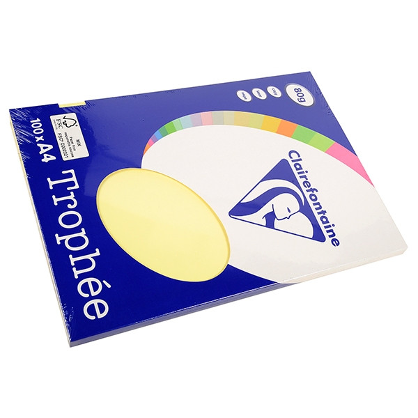Clairefontaine gekleurd papier geel 80 grams A4 (100 vel) 4107C 250003 - 1