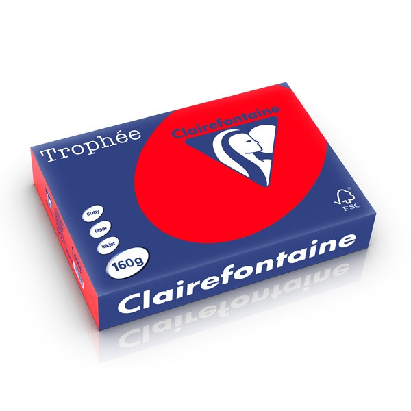 Clairefontaine gekleurd papier koraalrood 160 grams A4 (250 vel) 1004C 250256 - 1
