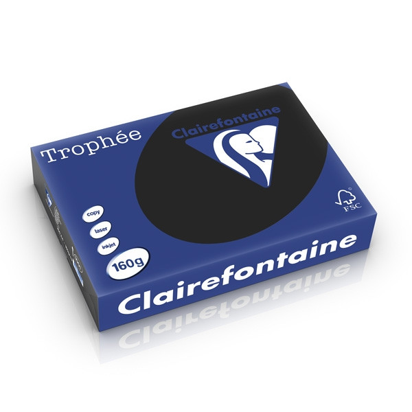 Clairefontaine gekleurd papier zwart 160 grams A4 (250 vel) 1001C 250267 - 1
