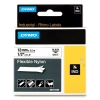Dymo 18488 IND Rhino tape flexibel nylon zwart op wit 12 mm (origineel) 18488 088714