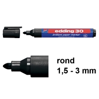Edding 30 brilliant paper marker zwart (1,5 - 3 mm rond) 4-30001 239204