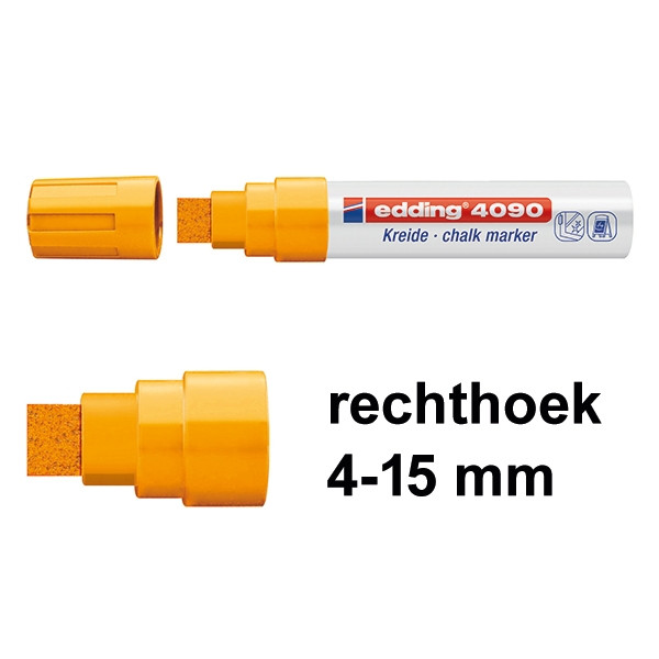 Edding 4090 krijtstift neon-oranje (4 - 15 mm beitel) 4-4090066 200895 - 1