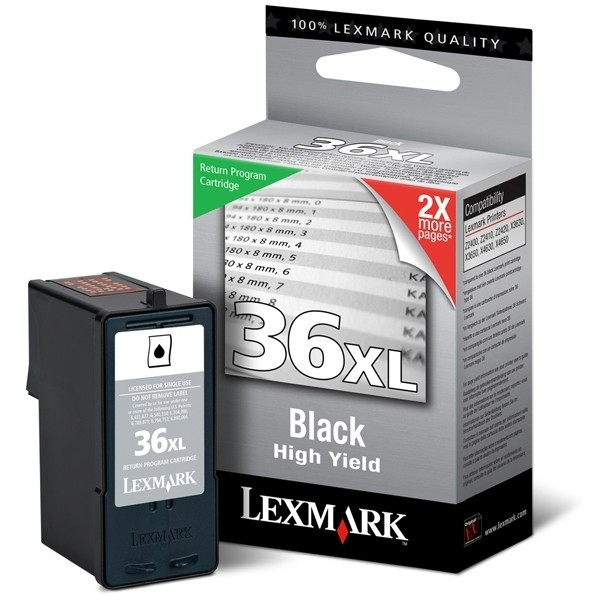 Lexmark Nr.36XL (18C2170E) inktcartridge zwart hoge capaciteit (origineel) 18C2170E 040375 - 1