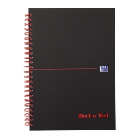 Oxford Black n' Red spiraalblok karton A5 geruit 90 grams 70 vel 400047652 260013