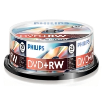 Philips DVD+RW rewritable 25 stuks in cakebox DW4S4B25F/00 098016