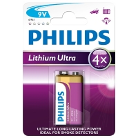 Philips Lithium Ultra 6FR61 9V E-Block batterij 6FR61LB1A/10 098311