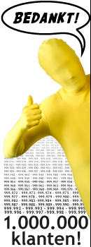 Bedankt! 1.000.000 klanten