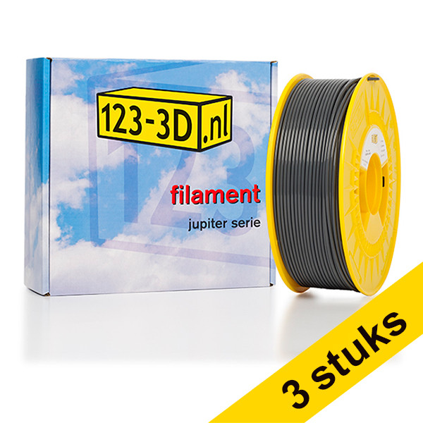 Aanbieding: 3x Filament grijs 2,85 mm PLA 1,1 kg Jupiter serie (123-3D huismerk) 135557 - 1