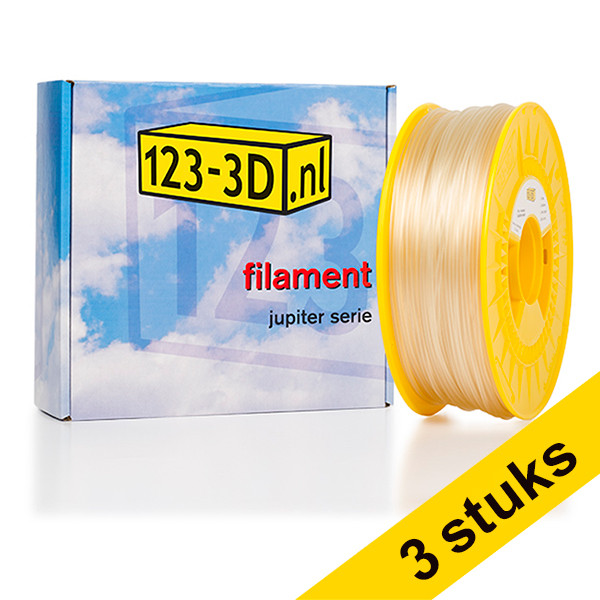 Aanbieding: 3x Filament neutraal 2,85 mm PLA 1,1 kg Jupiter serie (123-3D huismerk) 135574 Aanbieding: 3x Filament neutraal 2,85 mm PLA 1,1 kg Jupiter serie (123-3D huismerk) 135574 - 1