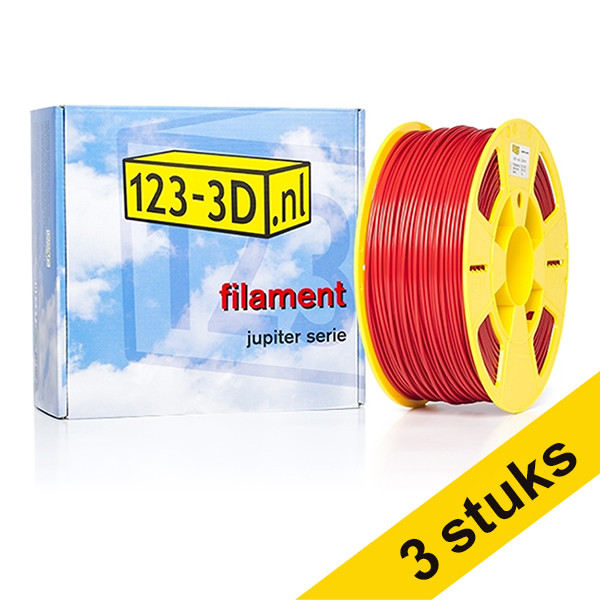 Aanbieding: 3x Filament rood 2,85 mm ABS 1 kg Jupiter serie (123-3D huismerk) 135585 Aanbieding: 3x Filament rood 2,85 mm ABS 1 kg Jupiter serie (123-3D huismerk) 135585 - 1