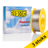Aanbieding: 3x Filament transparant 1,75 mm PETG 1 kg Jupiter serie (123-3D huismerk)