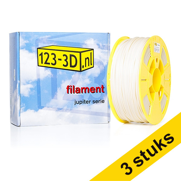 Aanbieding: 3x Filament wit 2,85 mm ABS 1 kg Jupiter serie (123-3D huismerk) 135596 Aanbieding: 3x Filament wit 2,85 mm ABS 1 kg Jupiter serie (123-3D huismerk) 135596 - 1