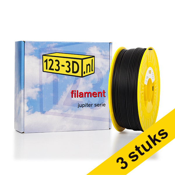 Aanbieding: 3x Filament zwart 2,85 mm ABS 1 kg Jupiter serie (123-3D huismerk) 135606 Aanbieding: 3x Filament zwart 2,85 mm ABS 1 kg Jupiter serie (123-3D huismerk) 135606 - 1