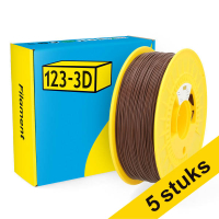 Aanbieding: 5x 123-3D Filament PLA Bruin 1,75 mm 1 kg