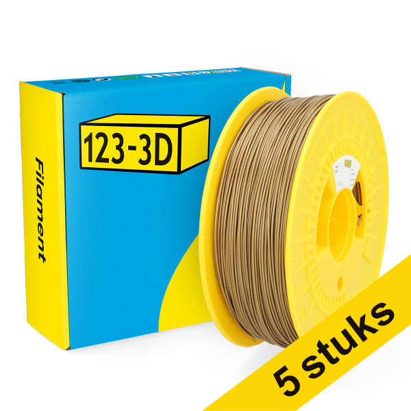 Aanbieding: 5x 123-3D Filament PLA Goud 1,75 mm 1 kg DHM10010 - 1