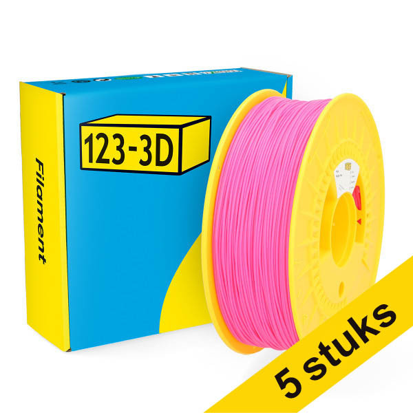 Aanbieding: 5x 123-3D Filament PLA Lichtroze 1,75 mm 1 kg DHM10025 - 1
