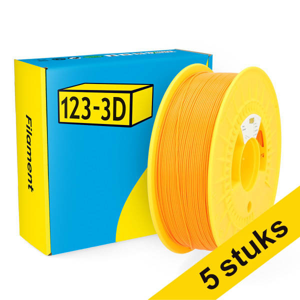Aanbieding: 5x 123-3D Filament PLA Oranje 1,75 mm 1 kg DHM10031 - 1