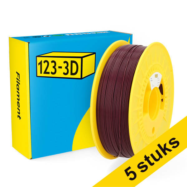 Aanbieding: 5x 123-3D Filament PLA Paars 1,75 mm 1 kg DHM10034 - 1