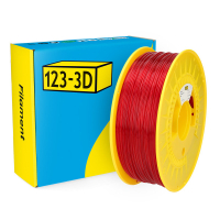 123-3D Filament PETG Transparent Rood 1,75 mm 1 kg DHM00137