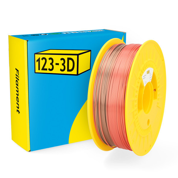 123-3D Filament PLA Satijn Regenboog Rood-Grijs 1,75 mm 1 kg DHM00118 - 1