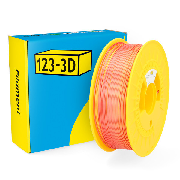 123-3D Filament PLA Satijn Regenboog Rood-Oranje 1,75 mm 1 kg DHM00116 - 1