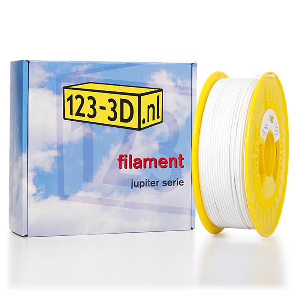 Filament wit 2,85 mm PETG 1 kg Jupiter serie (123-3D huismerk) DFP01120 Filament wit 2,85 mm PETG 1 kg Jupiter serie (123-3D huismerk) DFP01120 - 1