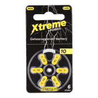 123accu Xtreme Power 10 / PR70 / Geel gehoorapparaat batterij 6 stuks (123accu huismerk) ADR00359