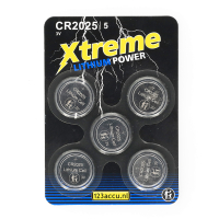 123accu Xtreme Power CR2025 Lithium knoopcel batterij (5 stuks) ADR00070