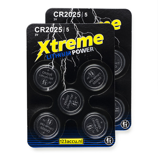 123accu Xtreme Power CR2025 knoopcel batterij 10 stuks ADR00074 - 1