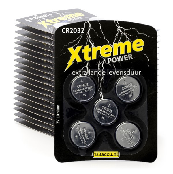 123accu Xtreme Power CR2032 3V Lithium knoopcel batterij 100 stuks ADR00135 - 1