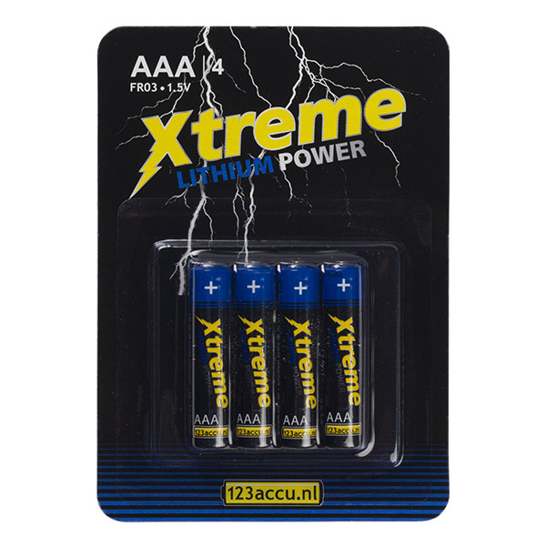 123accu Xtreme Power FR03 AAA batterij (4 stuks) AAA FR03 FR03LB4A/10C ADR00067 - 1