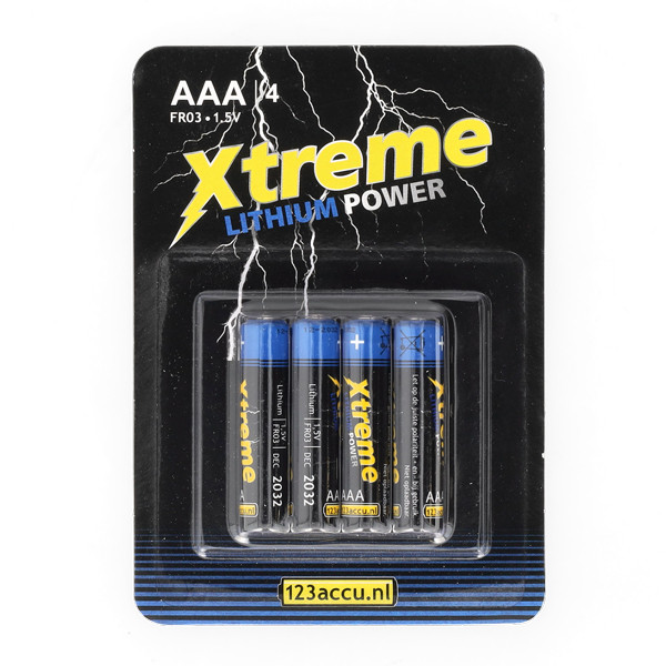 123accu Xtreme Power FR03 AAA batterij (4 stuks) ADR00067 - 1