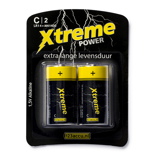 Doen Vertolking paars 123accu Xtreme Power LR14 C batterij 2 stuks 123inkt 123inkt.nl
