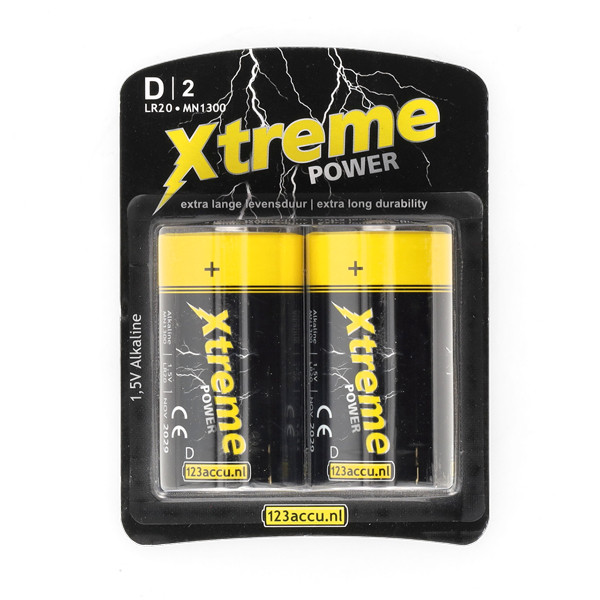 123accu Xtreme Power LR20 D batterij 2 stuks ADR00044 - 1