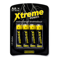 123accu Xtreme Power MN1500 Penlite AA batterij 4 stuks 110-802589C LR6P4B/10C MN1500C ADR00006