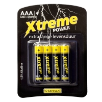 123accu Xtreme Power MN2400 Micro AAA batterij 4 stuks MN2400C ADR00008