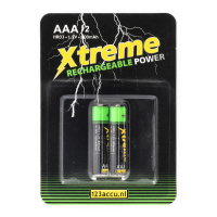 123accu Xtreme Power oplaadbare AAA / HR03 Ni-Mh batterij (2 stuks) ADR00082