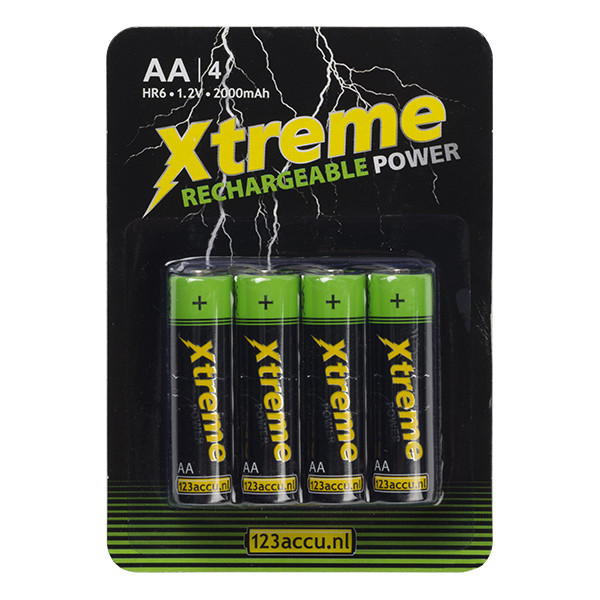 123accu Xtreme Power oplaadbare AA HR6 batterij (4 stuks) AA HR6 ADR00076 - 1
