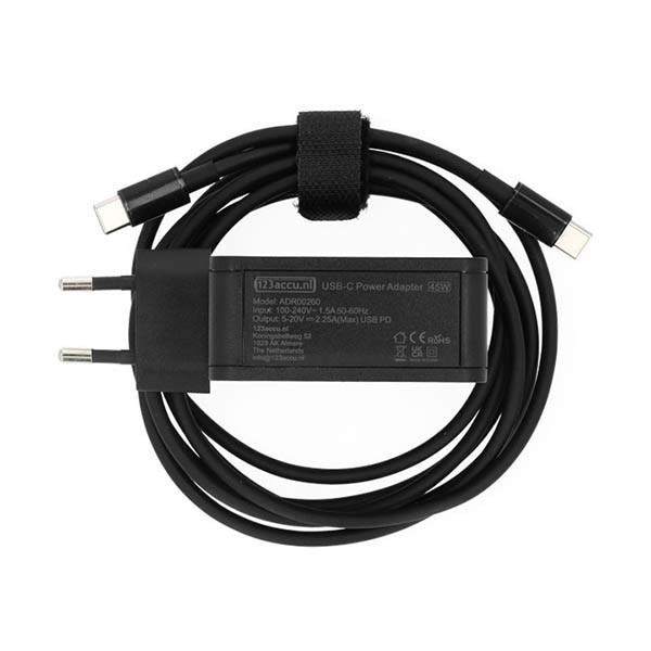 123accu vervangt Universele USB-C 45W oplader (20 V, 2.25 A, 45 W) AHP00783 - 2