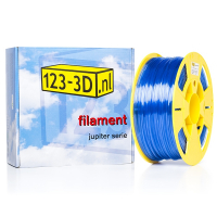 123inkt 123-3D Filament transparant blauw 1,75 mm PETG 1 kg (Jupiter serie)  DFE11007