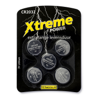 123inkt 123accu Xtreme Power CR2032 5 stuks CR2032/01BC ADR00046