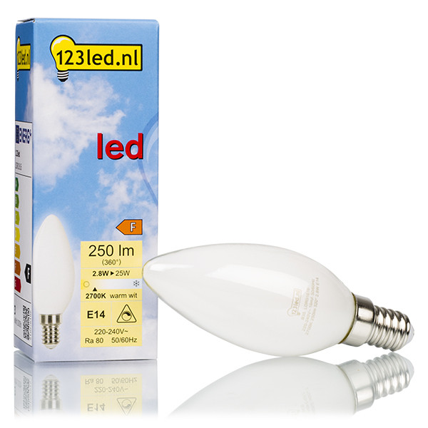 123inkt 123led E14 filament led-lamp kaars mat dimbaar 2.8W (25W)  LDR01616 - 1