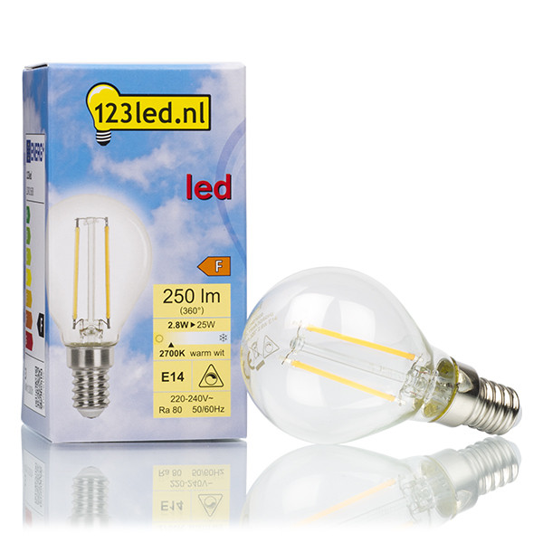 123inkt 123led E14 filament led-lamp kogel dimbaar 2.8W (25W)  LDR01608 - 1
