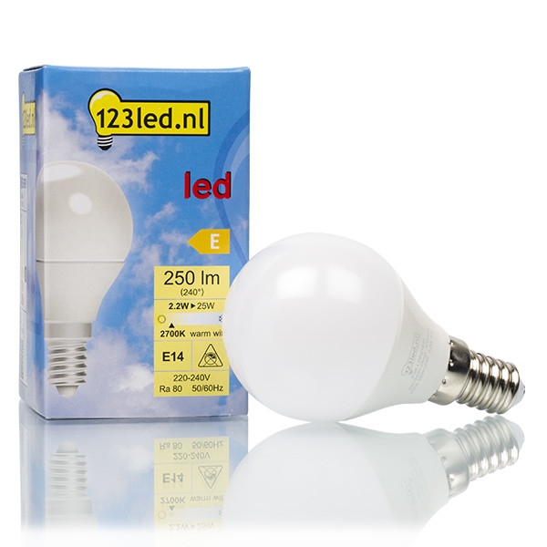 123inkt 123led E14 led-lamp kogel mat 2.2W (25W)  LDR01632 - 1