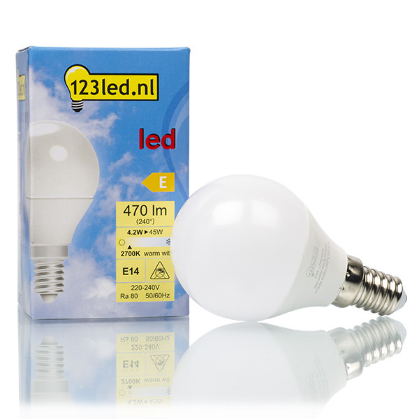 123inkt 123led E14 led-lamp kogel mat 4.2W (45W)  LDR01634 - 1