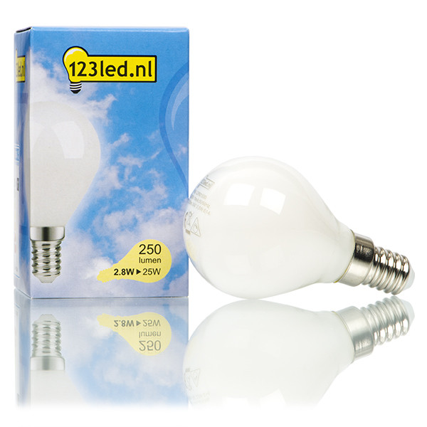123inkt 123led E14 led-lamp kogel mat dimbaar 2.8W (25W) LDR01908 LDR01620 - 1